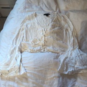 White cropped long sleeve